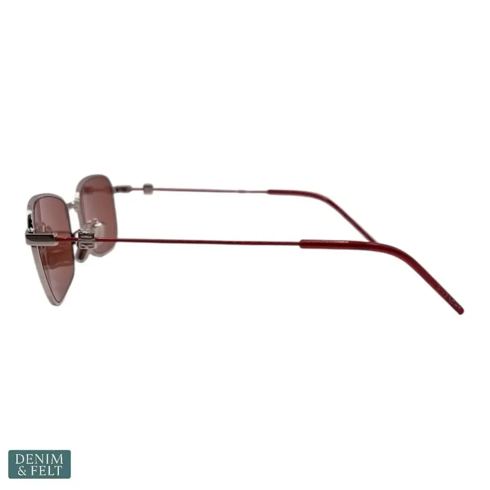 NEW Givenchy Speed Square Metal Sunglasses Burgundy‎ Nylon Lenses Geometric Luxe